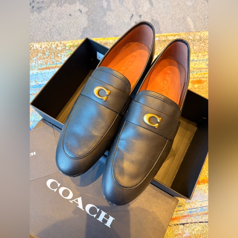 Coach Men's Sculpt C Leather Slip-On Loafers, Size 10 - Picture 3 of 11